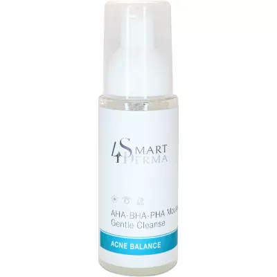 Очищающая мультикислотная пенка для жирной кожи с акне Smart4Derma AHA-BHA-PHA Mousse Cleanse
