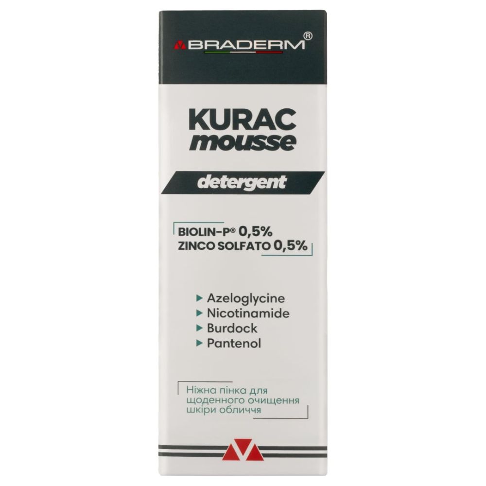 Очищающая пенка с пребиотиками для жирной и комбинированной кожи Braderm Kurac Cleansing Mousse  - фото 2