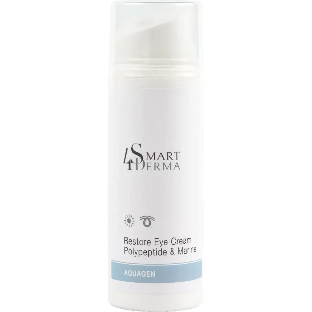 Дренажный антивозрастной крем для зоны вокруг глаз Smart4Derma Restore Eye Cream Polypeptide & Marine  - фото 3
