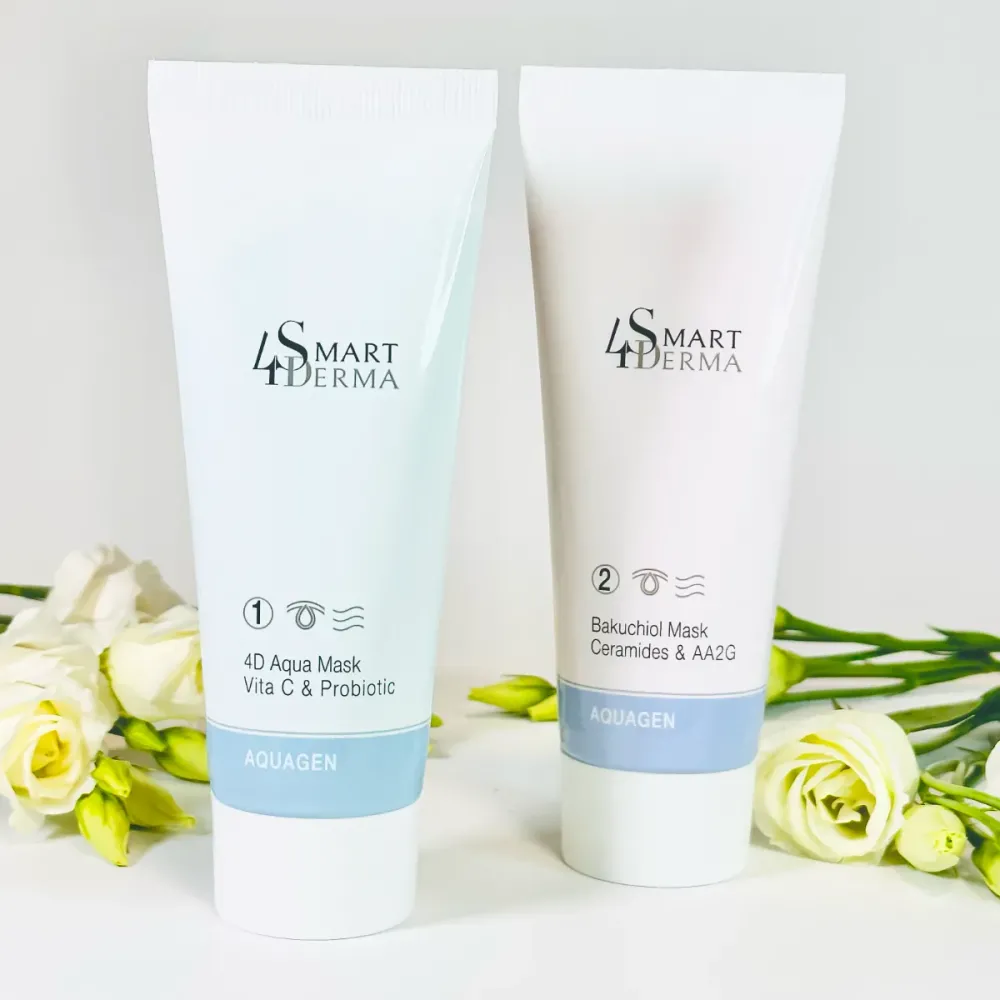 Інтенсивно зволожувальна антивікова 2-етапна система масок Smart4Derma Aquagen 2-Stage Mask System  - фото 4