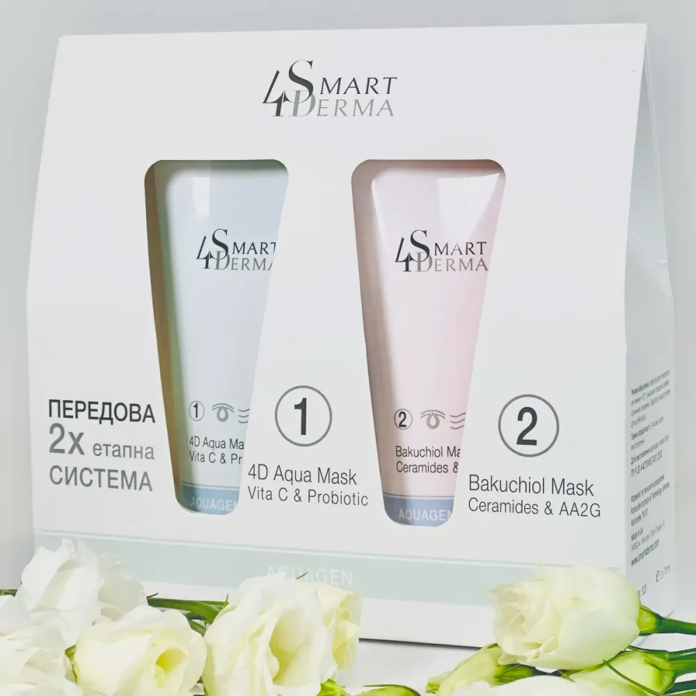 Интенсивно увлажняющая антивозрастная 2-этапная система масок Smart4Derma Aquagen 2-Stage Mask System  - фото 6
