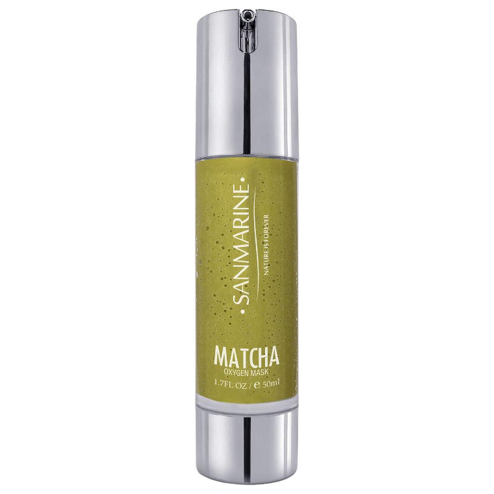 Киснева маска з зеленим чаєм матча Sanmarine Matcha Oxygen Mask  - фото 1