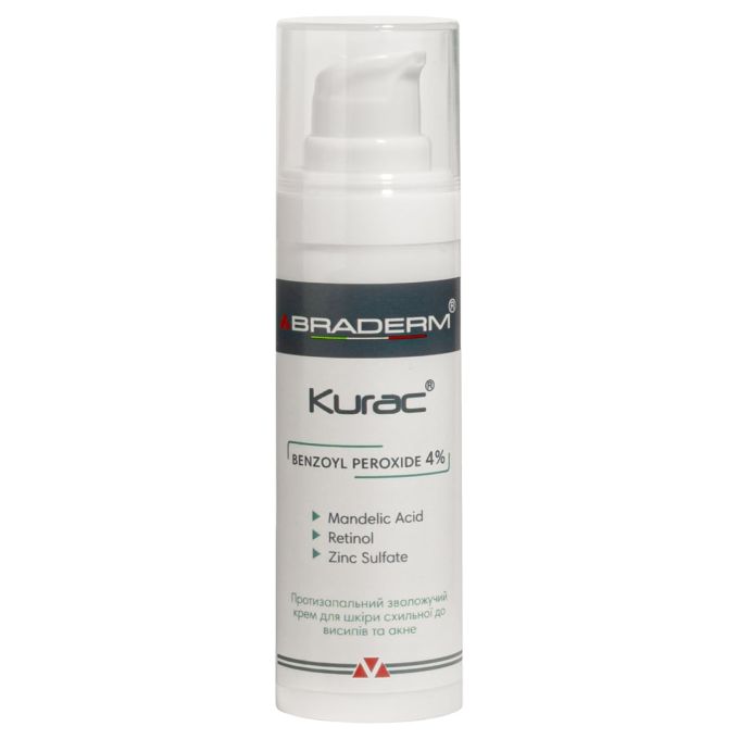 Протизапальний крем для шкіри з акне Braderm Kurac Cream