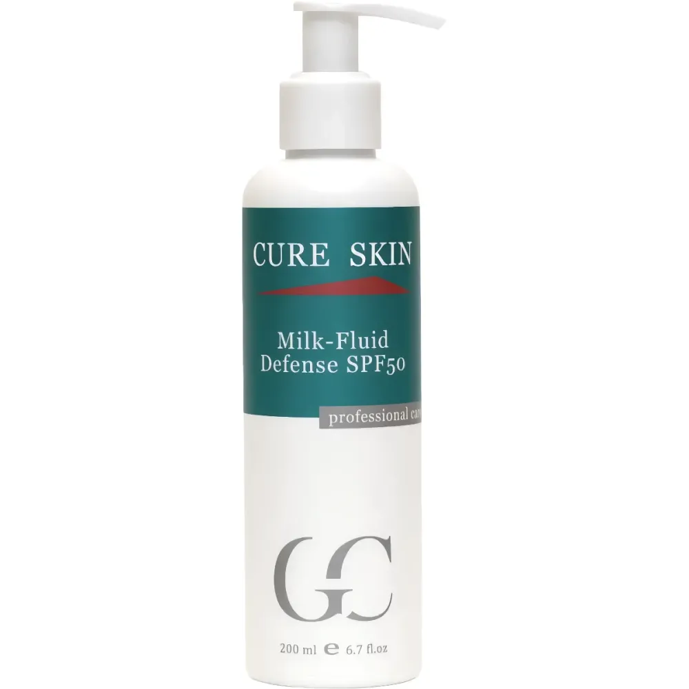 Солнцезащитное успокаивающее молочко SPF 50 для лица и тела Cure Skin Milk-Fluid Defense  - фото 1