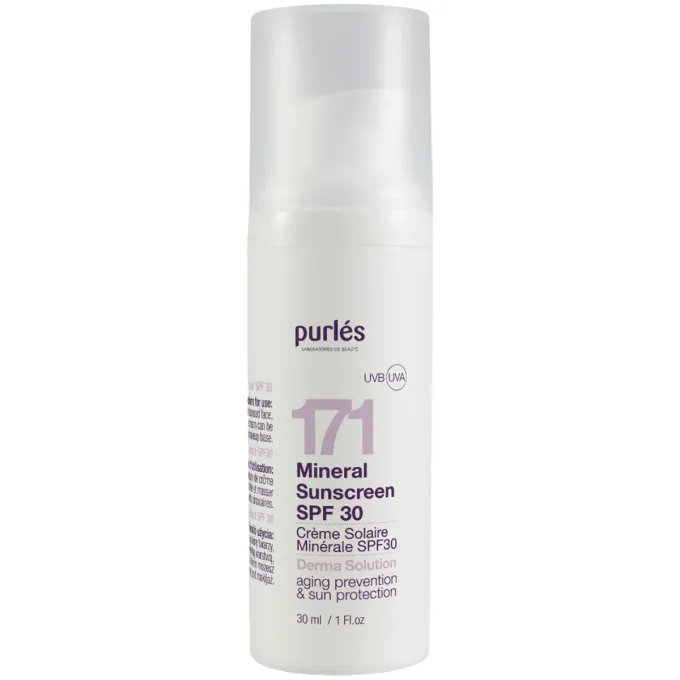 Захисний зволожувальний мінеральний крем SPF 30 для чутливої шкіри Purles Mineral Sunscreen