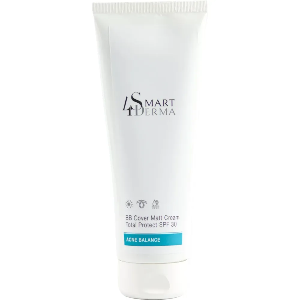 Матирующий себорегулирующий ВВ крем SPF 30 для жирной кожи Smart4Derma Cover Matt Cream Total Protect  - фото 2