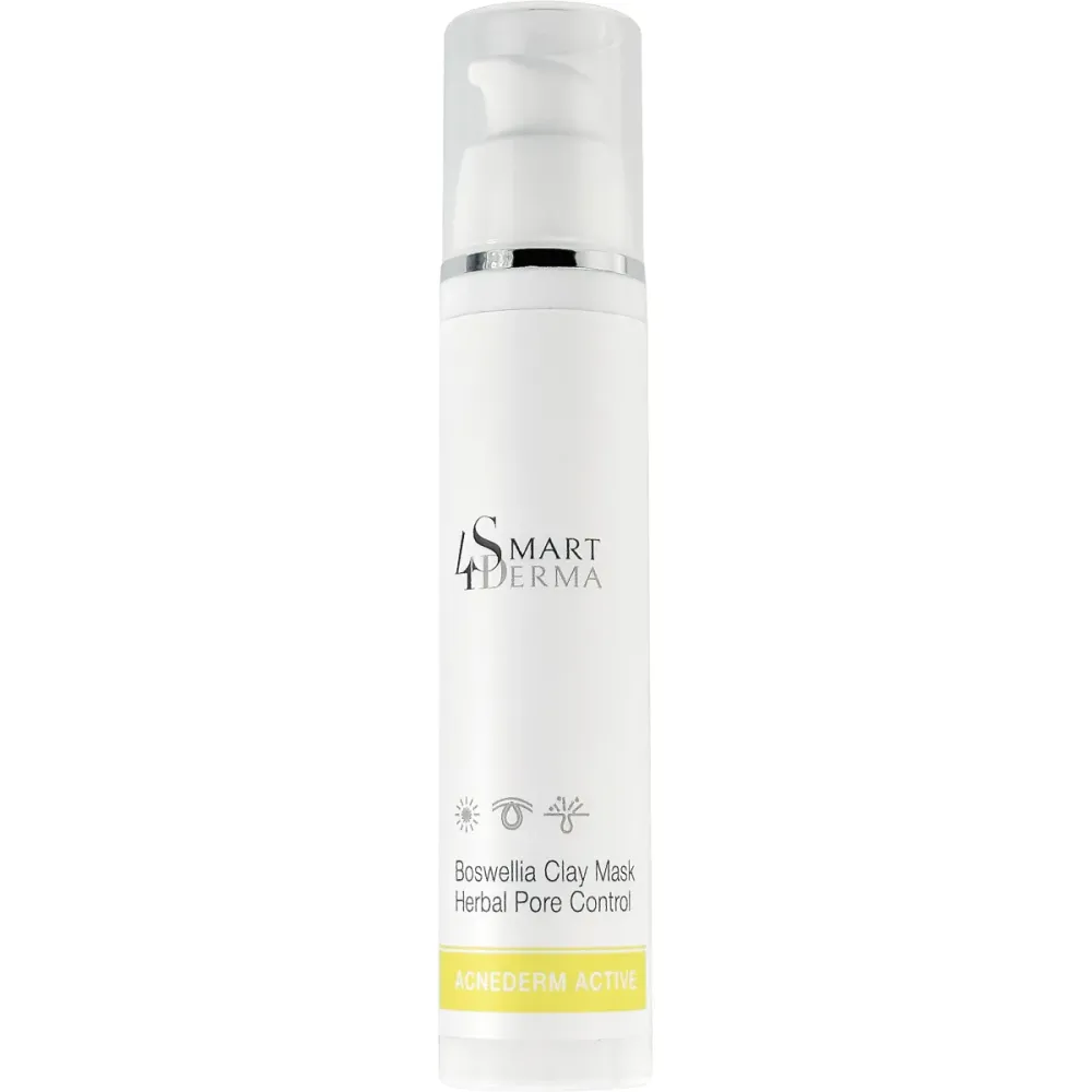 Протизапальна порозвужувальна маска для жирної шкіри Smart4Derma Boswellia Clay Mask Herbal Pore Control  - фото 1