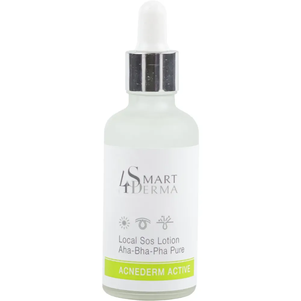 Лечебная локальная присушка против акне Smart4Derma Local SOS Lotion AHA-BHA-PHA Pure  - фото 1