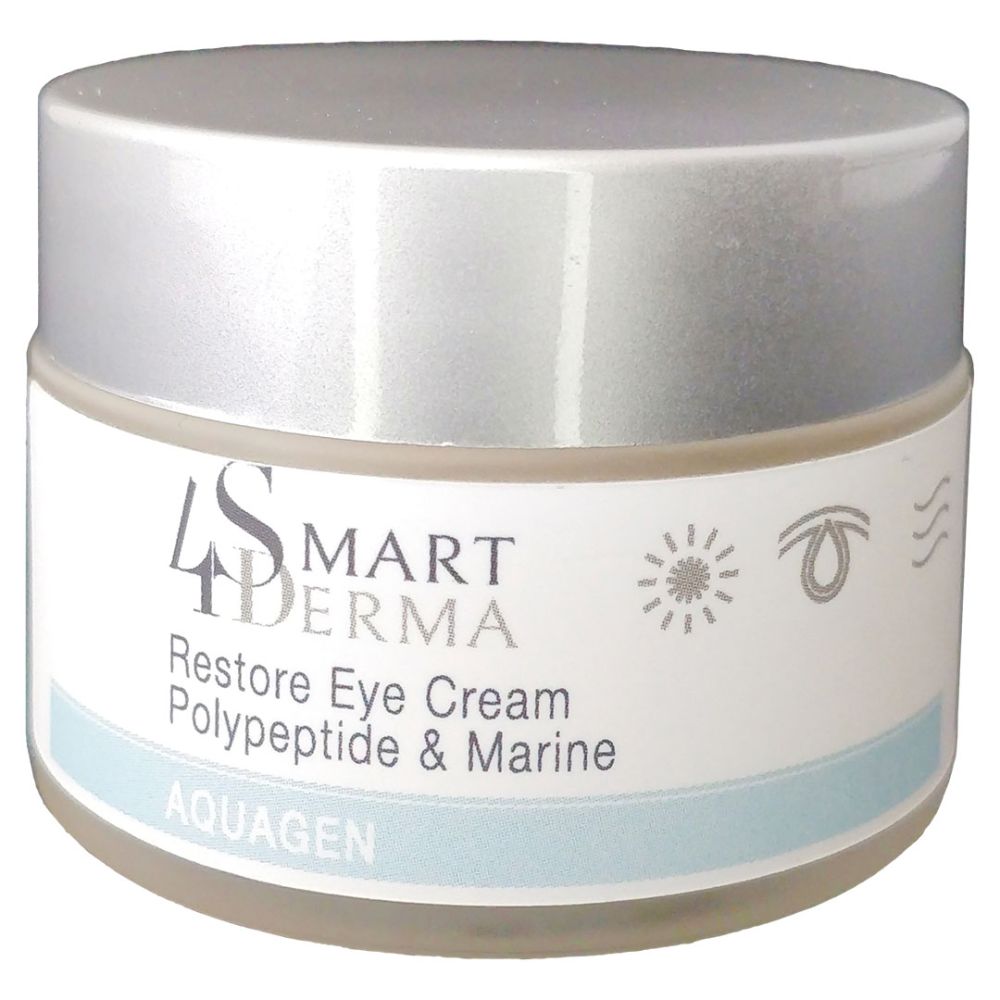 Дренажный антивозрастной крем для зоны вокруг глаз Smart4Derma Restore Eye Cream Polypeptide & Marine  - фото 1