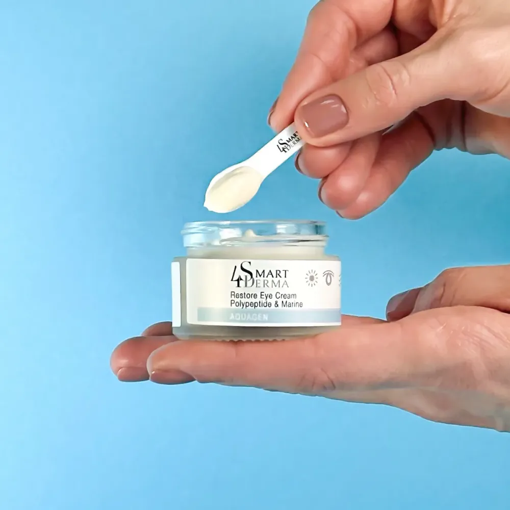 Дренажный антивозрастной крем для зоны вокруг глаз Smart4Derma Restore Eye Cream Polypeptide & Marine  - фото 5
