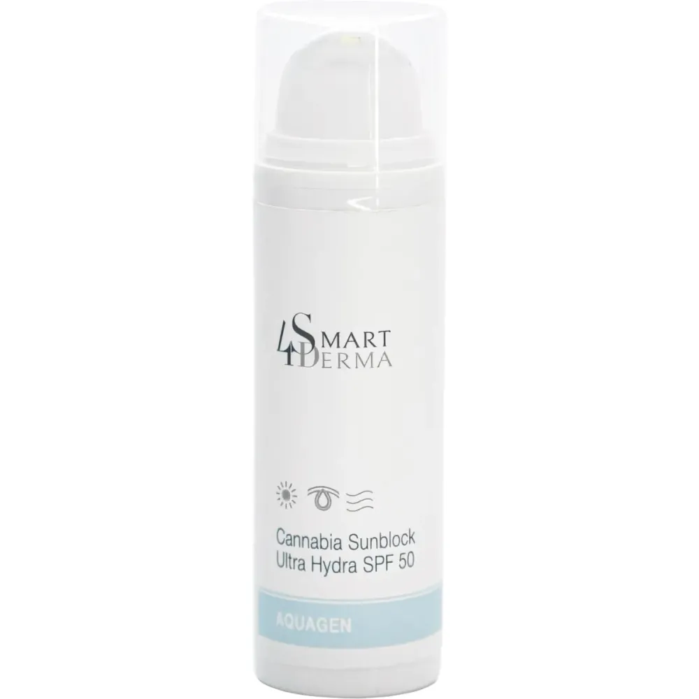 Солнцезащитный ультраувлажняющий крем SPF 50 с маслом каннабиса Smart4Derma Aquagen Cannabia Sunblock  - фото 1