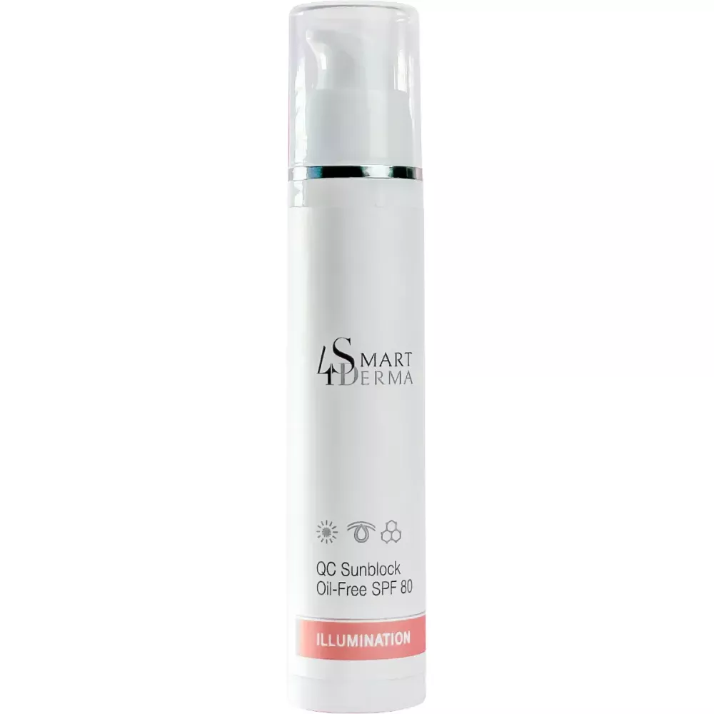 Антиоксидантний ультразахисний крем SPF 80 для жирної шкіри Smart4Derma QC Sunblock Oil-Free  - фото 1